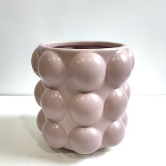 Кашпо Bubbles керамика, д.14 в.15, розовый