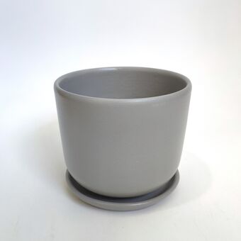 Горшок керамич. с поддоном Аллой д.12 см, в.10,5 см, серый