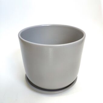 Горшок керамич. с поддоном Аллой д.15 см, в.13 см, серый