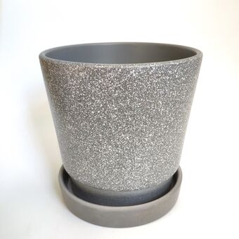 Горшок "Лакшери" (керамика), D16xH15 см Серый